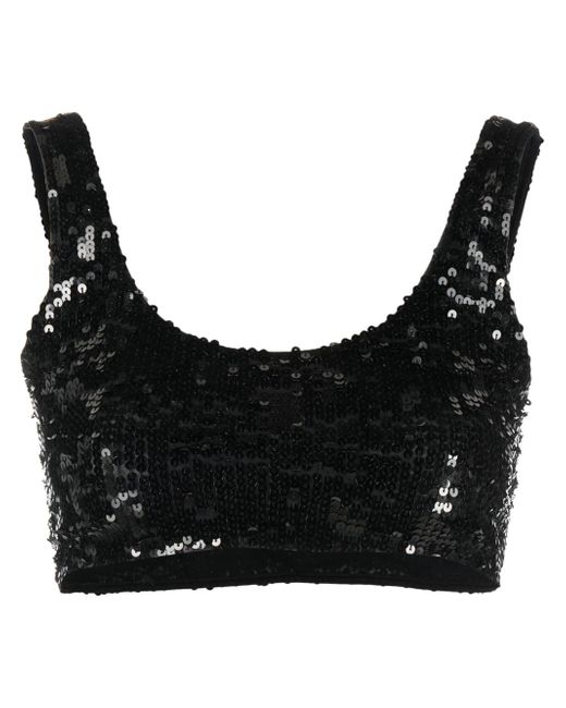 P.A.R.O.S.H. sequin cropped top