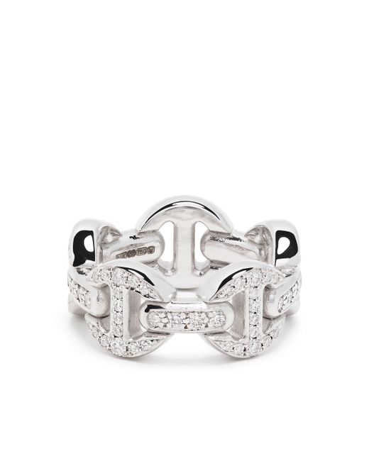 Hoorsenbuhs 18kt white gold diamond chain ring
