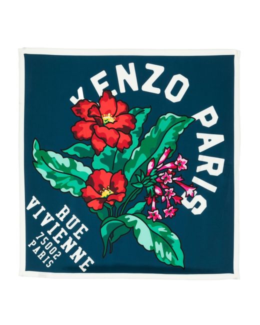 Kenzo logo-print silk scarf