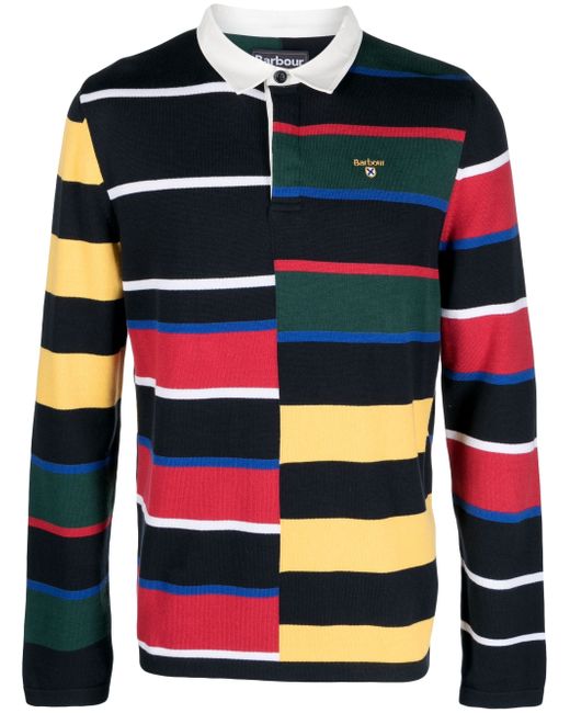 Barbour striped colour-block long-sleeve polo shirt