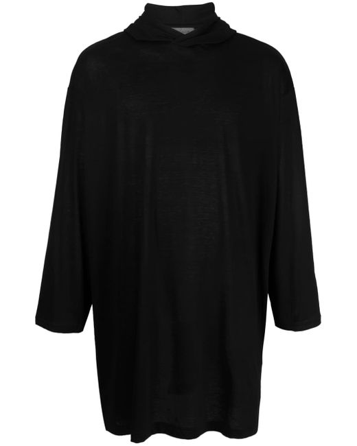 Yohji Yamamoto graphic-print long hoodie T-shirt