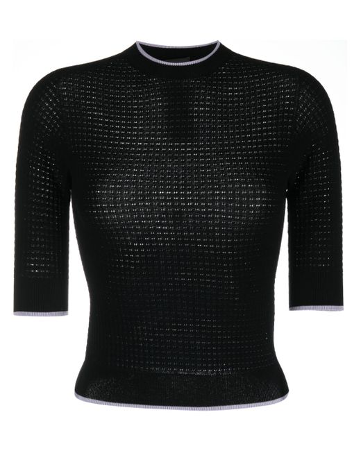 Emporio Armani perforated seamless knit top