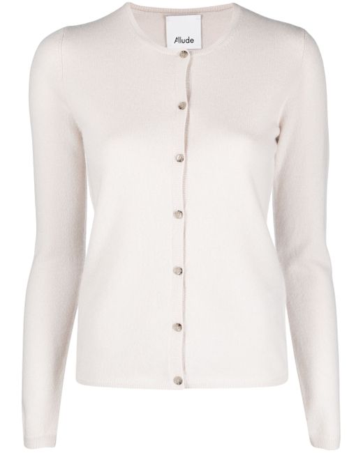 Allude button-up cashmere cardigan