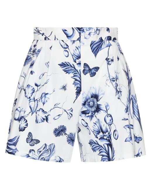 Oscar de la Renta floral-print high-waisted shorts