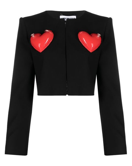 Moschino heart-appliqué cropped jacket
