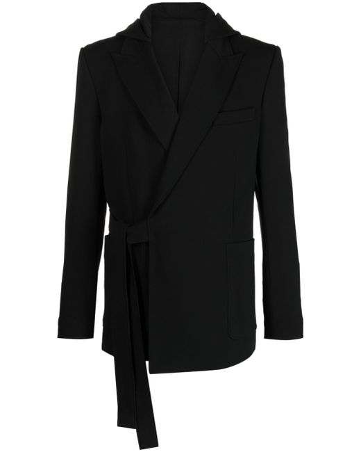 Balmain tie-fastening hooded jacket