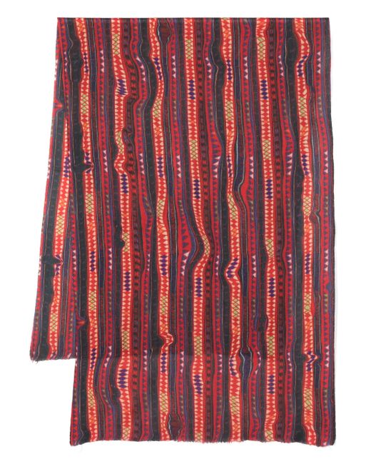 Maharishi abstract-print wool scarf