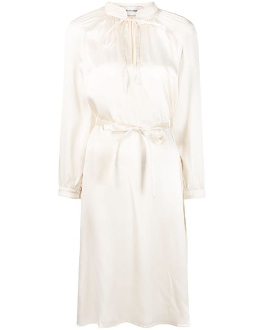 Yves Salomon long-sleeve wraparound silk dress
