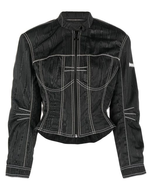 Marine Serre moiré-effect fitted jacket