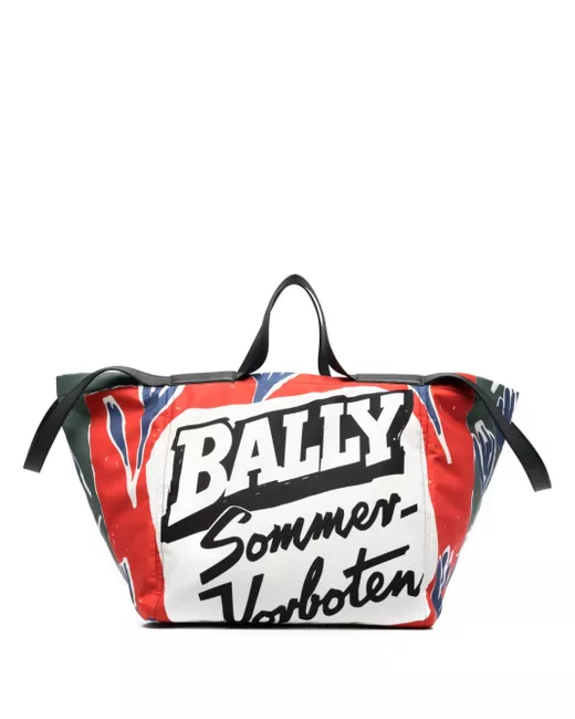 Bally slogan-print trapeze duffle bag
