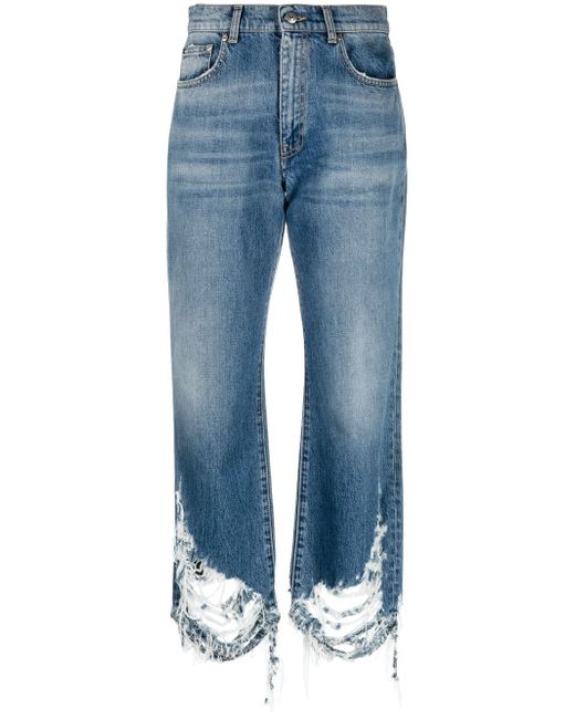 Stella McCartney distressed-effect straight-leg jeans