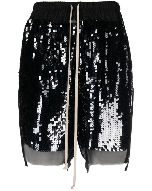 Rick Owens sequin-embellished track shorts