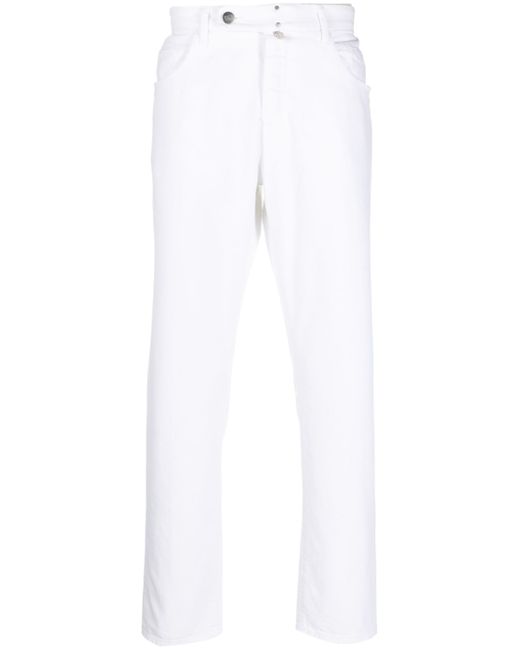 Incotex off-centre button-fastening trousers