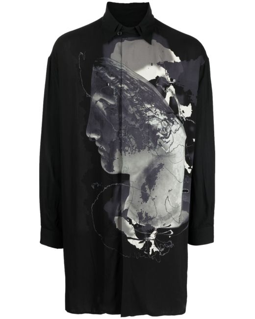 Yohji Yamamoto graphic-print long-sleeve shirt
