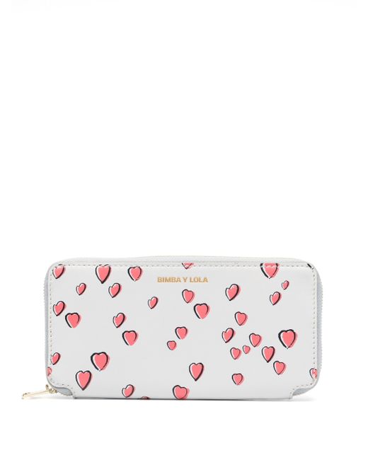Bimba Y Lola Small Hearts-print zipped wallet