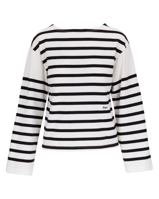Frame striped long-sleeve top