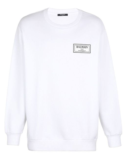 Balmain logo-print cotton sweatshirt