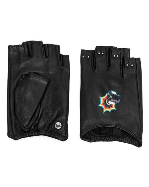 Karl Lagerfeld K/Heroes leather fingerless gloves