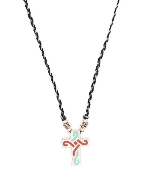 Gas Bijoux Croix Tresse twisted cross necklace