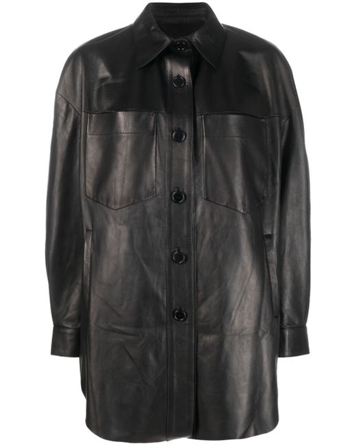 Salvatore Santoro leather shirt jacket