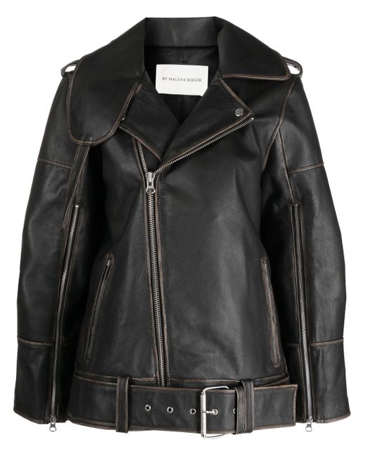 By Malene Birger zip details leather jacket