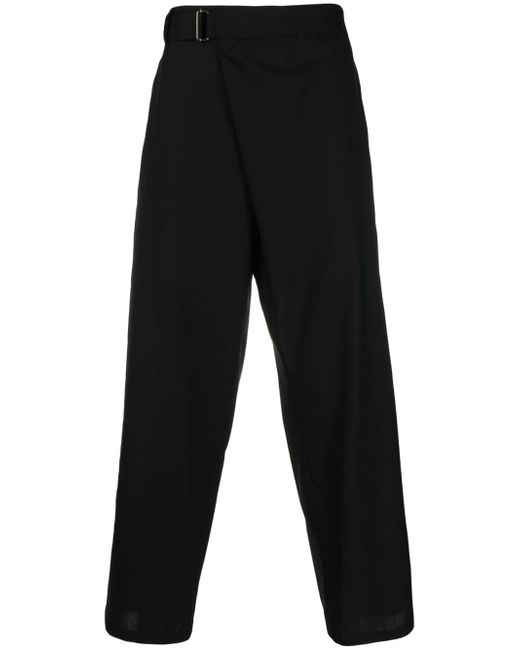 Attachment belted wool-blend trousers