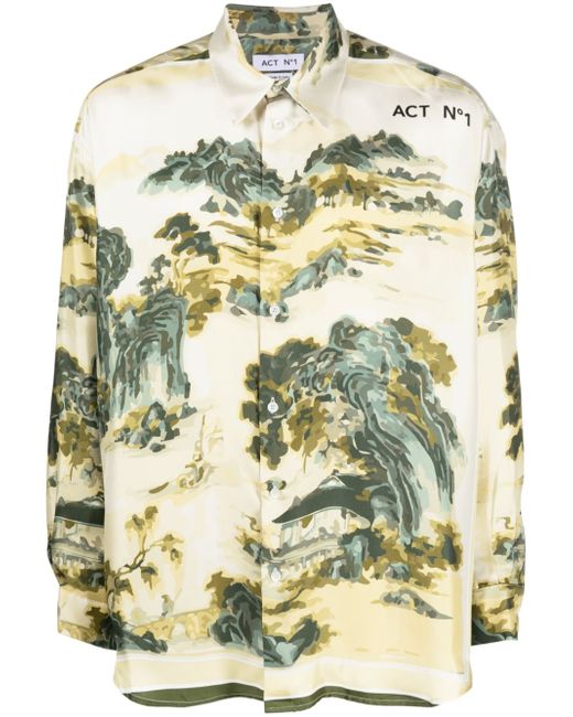 Act N°1 graphic-print silk shirt