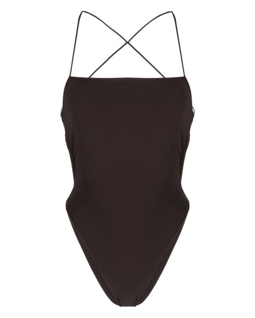 Tory Burch logo-detail cross shoulder straps swimsuit