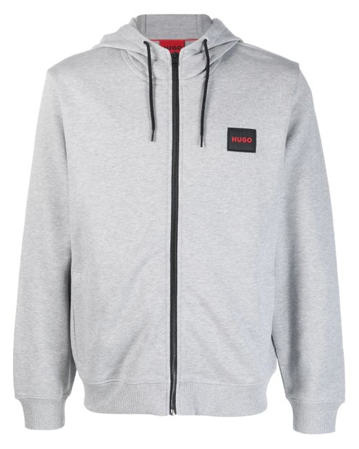 Hugo Boss logo-patch zip-up hoodie