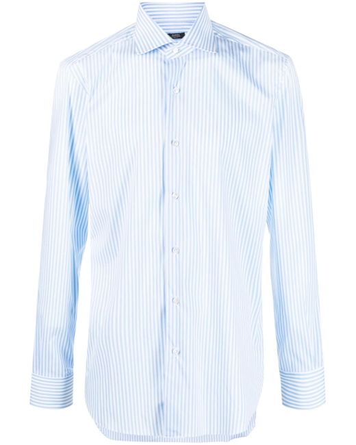 Barba vertical stripe-print stretch-cotton shirt
