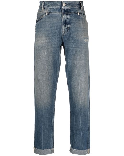 Closed mid-rise straight-leg jeans