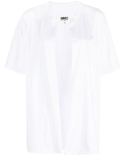 Mm6 Maison Margiela open-front short-sleeve cotton T-shirt