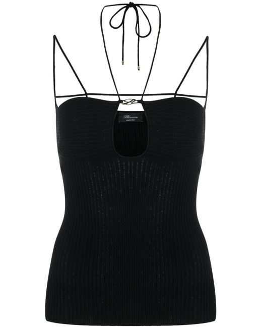 Blumarine cut-out ribbed knit top