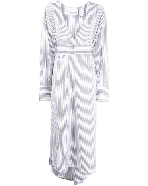 Sa Su Phi stripe-pattern belted shirt dress