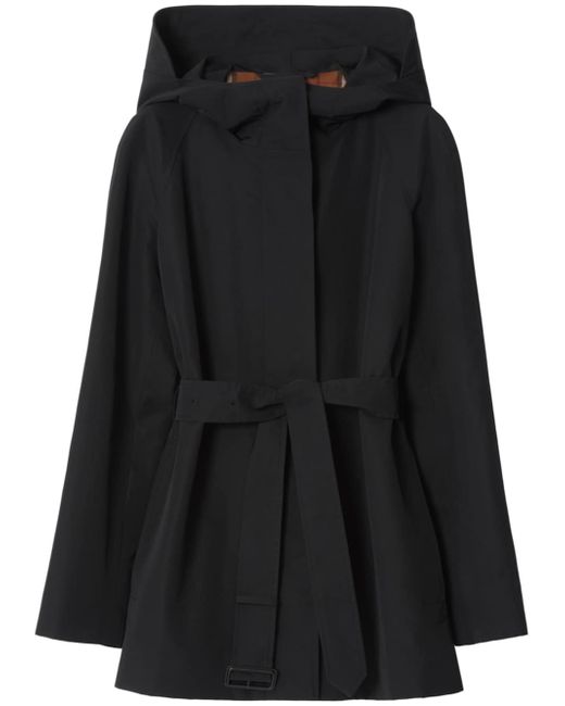 Burberry belted-waist hooded coat