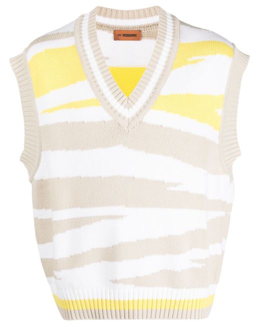 Missoni knitted zebra-print vest