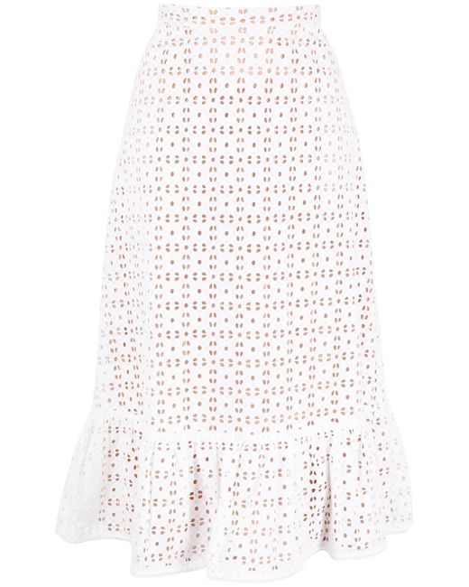 Michael Kors eyelet-detail cotton midi skirt