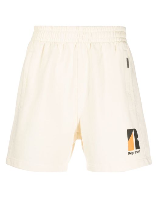 Represent logo-print cotton shorts