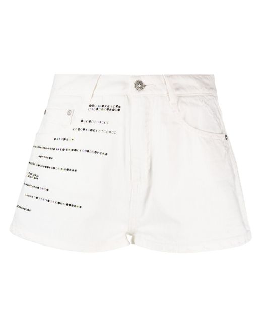 Ermanno Scervino rhinestone-embellished denim shorts