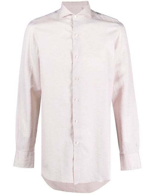 Finamore 1925 Napoli plain cotton-linen shirt
