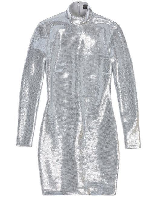 Balenciaga crystal-embellished high-neck dress