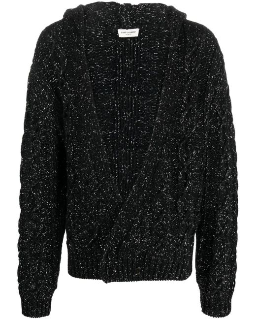 Saint Laurent chunky-knit hooded cardigan