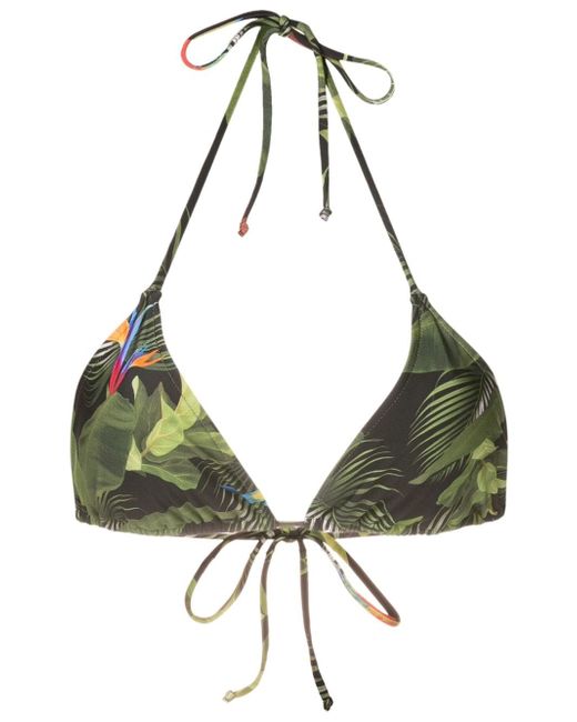 Lygia & Nanny Hanna-leaf-print bikini top
