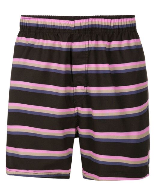 Osklen all-over stripe-print shorts