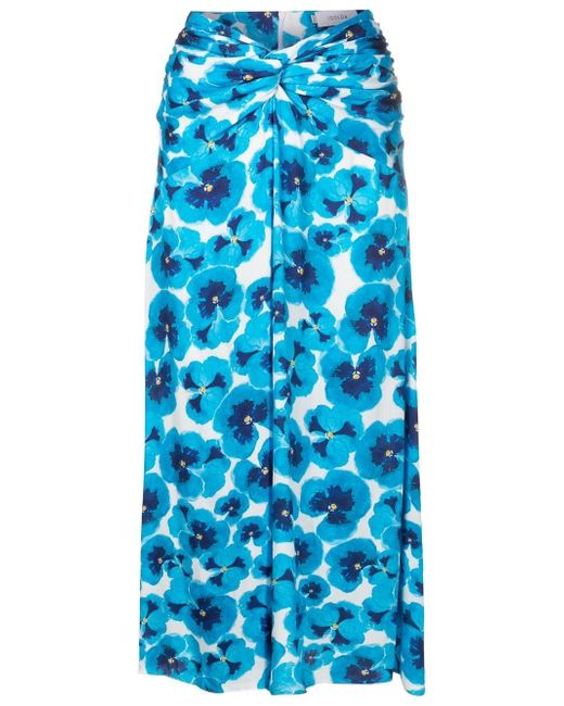 Isolda Kika floral-print twisted skirt