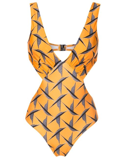 Lygia & Nanny Alexis printed cut-out swimsuit