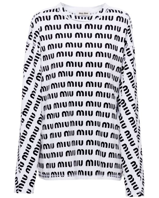 Miu Miu logo-print cotton T-Shirt