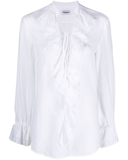 Dondup ruffle-collar long-sleeve blouse
