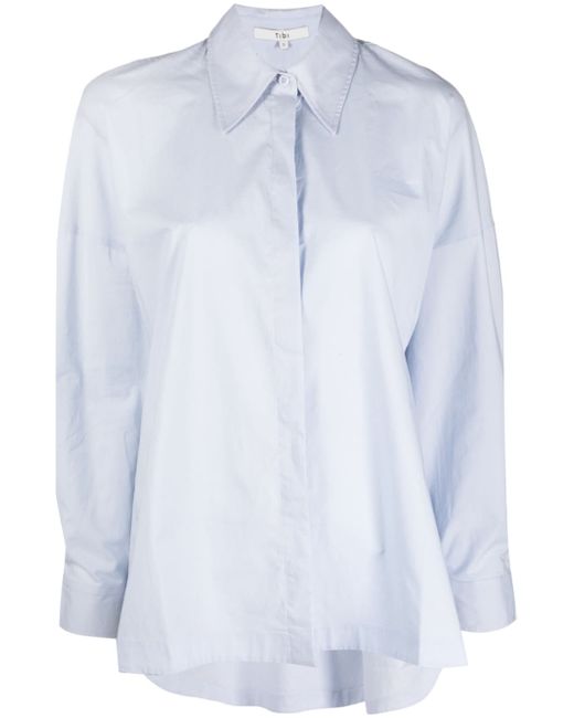 Tibi pointed flat-collar cotton shirt