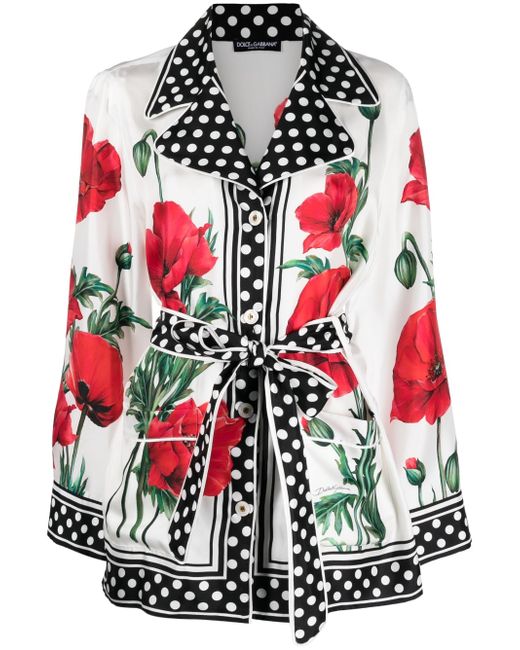 Dolce & Gabbana graphic-print long-sleeve blouse